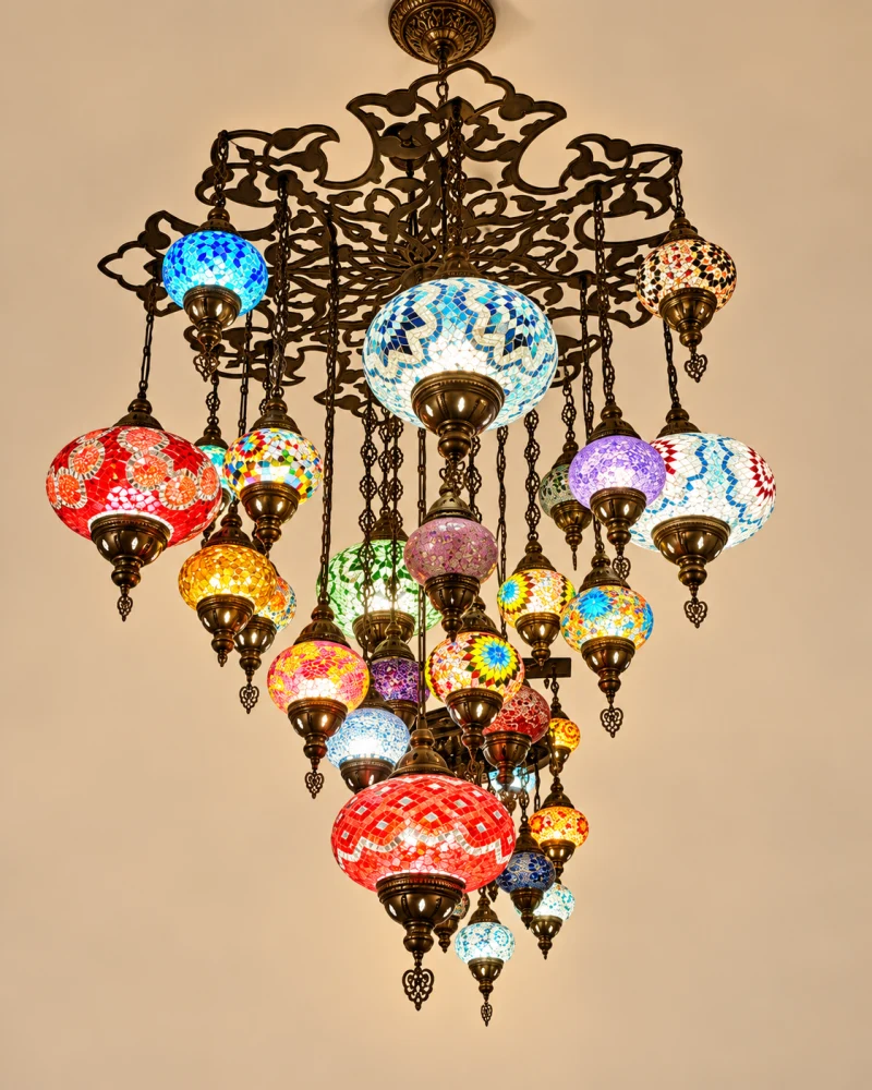 Lámpara Colgante de Mosaico de 18 Luces