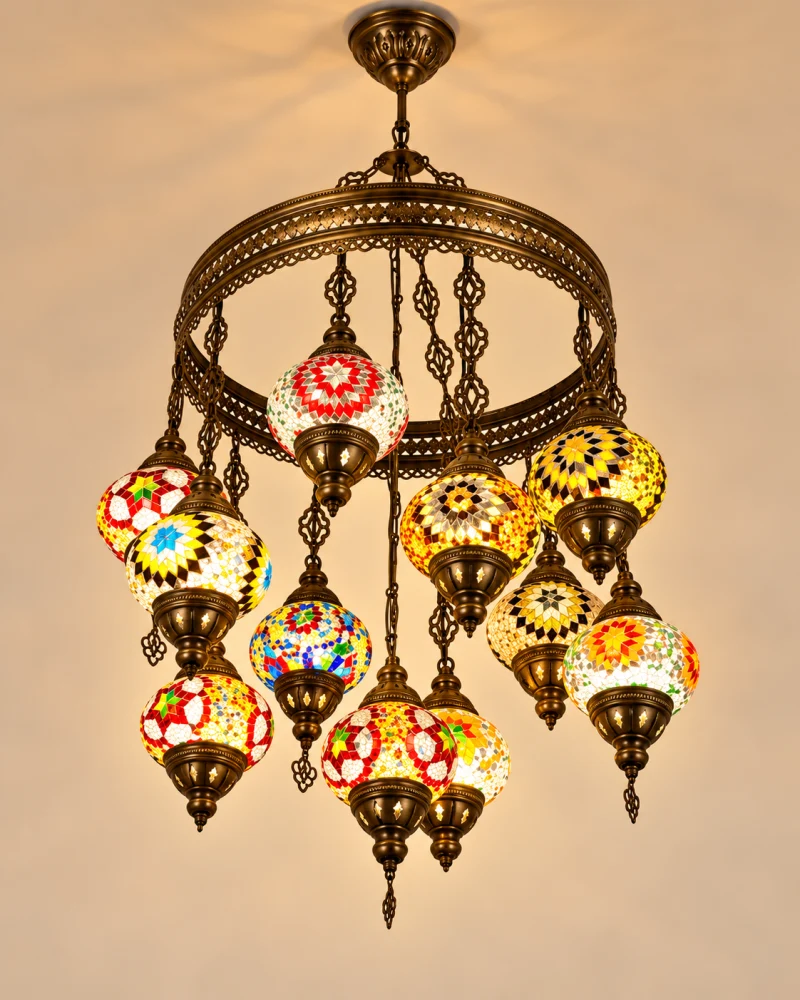Lámpara Colgante de Mosaico de 11 Luces