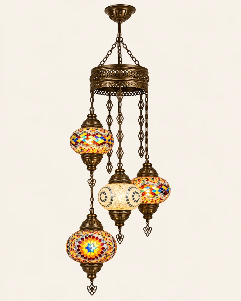 Lámpara Colgante de Mosaico de 4 Luces